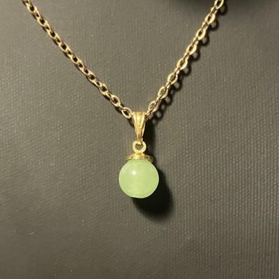 JADE VERTE PENDENTIF OR