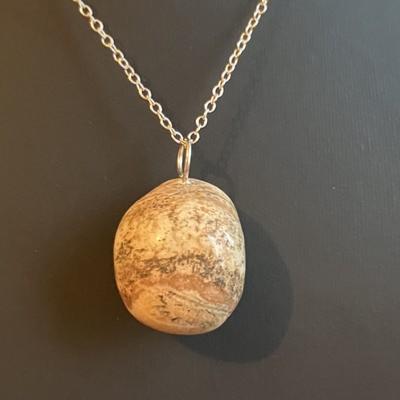 JASPE BEIGE PAYSAGE PENDENTIF