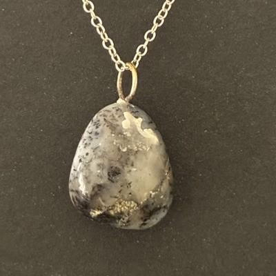 MERLINITE AGATE DENDRITE PENDENTIF 7