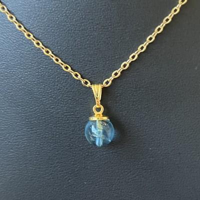 TOPAZE BLEUE PENDENTIF OR