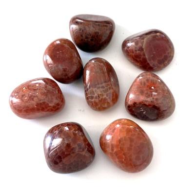 LOT DE 8 PIERRES AGATE DE FEU