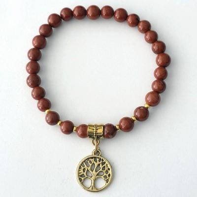 JASPE ROUGE BRACELET OR