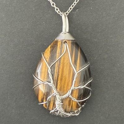OEIL DU TIGRE PENDENTIF ARBRE