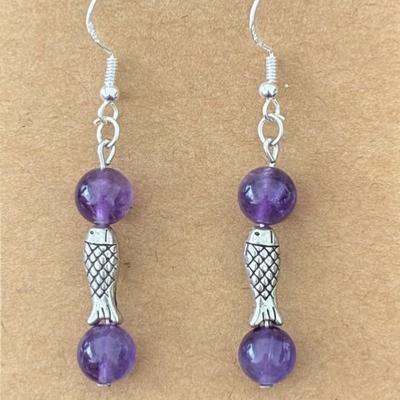 ANIMAL TOTEM POISSON BOUCLES D OREILLE
