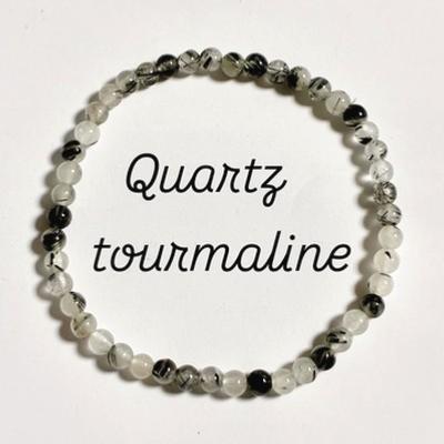 QUARTZ TOURMALINE BRACELET 4 MM
