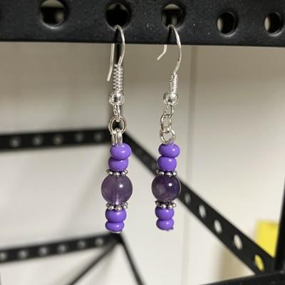 AMETHYSTE BOUCLES D OREILLE