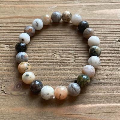 AGATE FEUILLE DE BAMBOU BRACELET