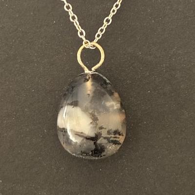 MERLINITE AGATE DENDRITE PENDENTIF 6