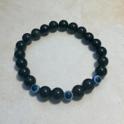OBSIDIENNE NOIRE BRACELET OEIL