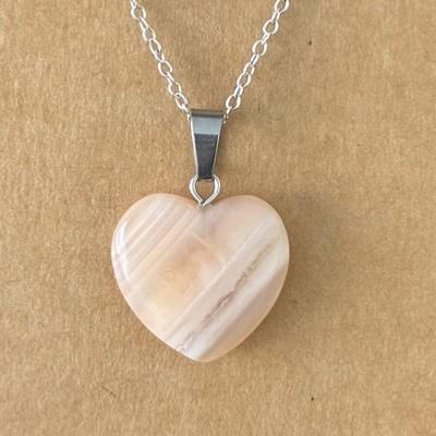 AGATE DE BOTSWANA PENDENTIF COEUR 6