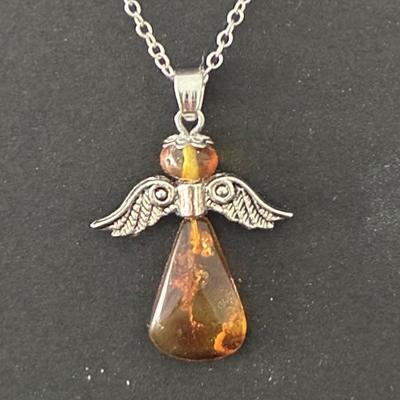 AMBRE PENDENTIF ANGE