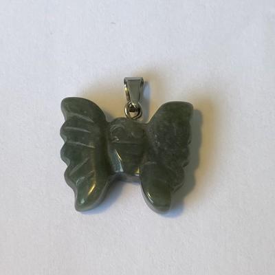AGATE MOUSSE PAPILLON PENDENTIF
