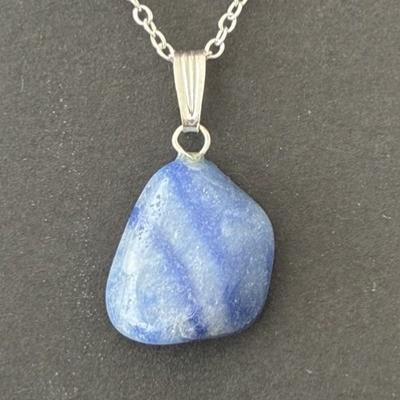 AVENTURINE QUARTZ BLEU PENDENTIF 2