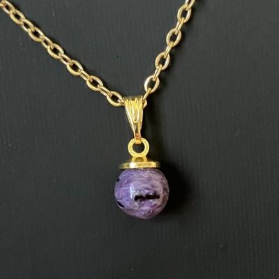 CHAROITE PENDENTIF OR