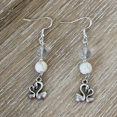 ANIMAL TOTEM CYGNE BOUCLES D OREILLE