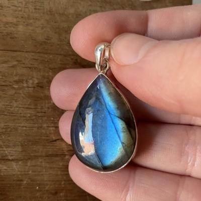 LABRADORITE BLEUE ARGENT 925