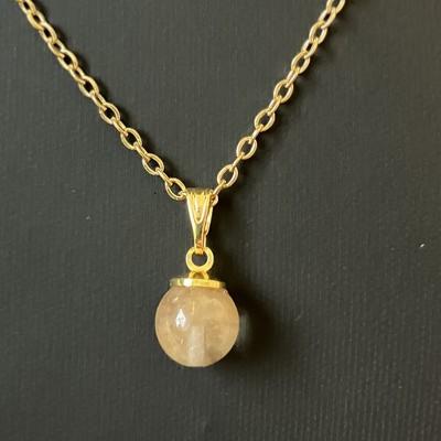 CITRINE CHAUFFEE PENDENTIF OR