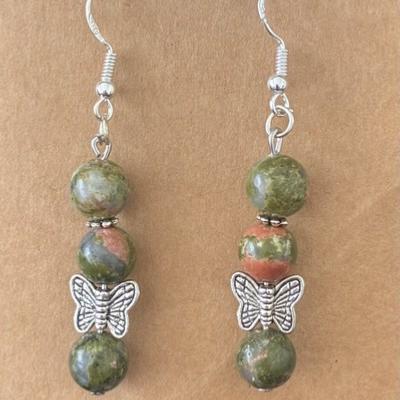 ANIMAL TOTEM PAPILLON BOUCLES D OREILLE