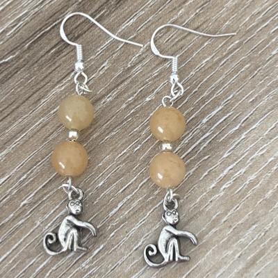 ANIMAL TOTEM SINGE BOUCLES D OREILLE