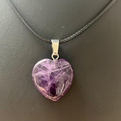 AMETHYSTE PENDENTIF COEUR