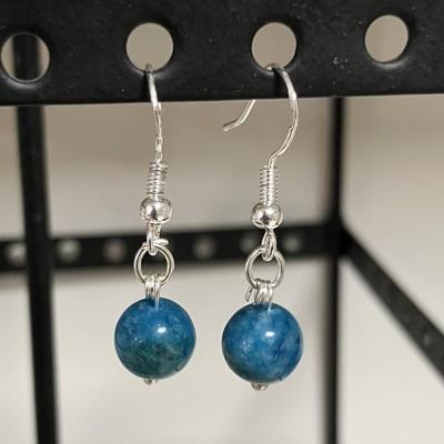 APATITE BLEUE BOUCLES D OREILLE