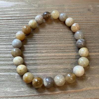 CORAIL AGATE FOSSILE BRACELET
