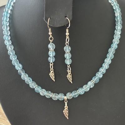 PARURE TOPAZE BLEUE AILE D ANGE