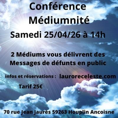 Pré vente Conference publique Médiumnité 25/04/26 à 14h