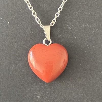JASPE ROUGE PENDENTIF COEUR 3