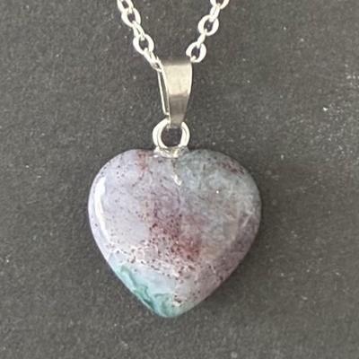 AGATE MOUSSE PENDENTIF COEUR