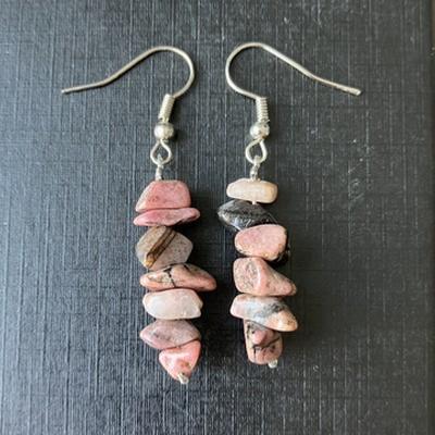 RHODONITE BOUCLES D OREILLE