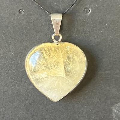 CITRINE CHAUFFEE PENDENTIF COEUR