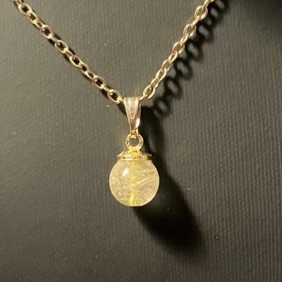 QUARTZ RUTILE PENDENTIF OR