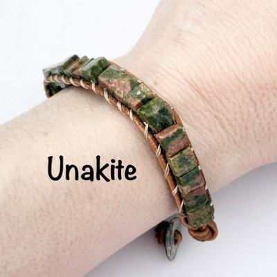 UNAKITE BRACELET REGLABLE