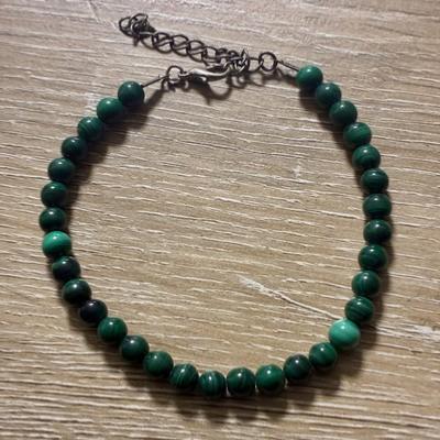 MALACHITE BRACELET 6MM REGLABLE