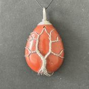 JASPE ROUGE PENDENTIF