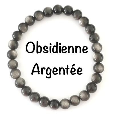 OBSIDIENNE ARGENTEE BRACELET