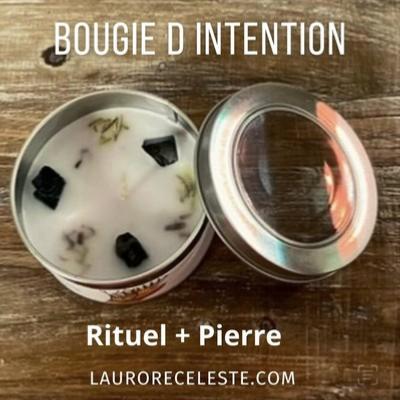 Bougie Rituel d intention witch avec une pierre minrale. Travail nergtique en lithotherapie