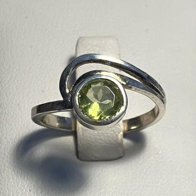 PERIDOT BAGUE T56 ARGENT 925
