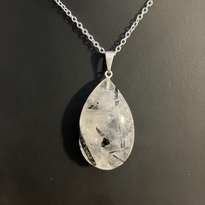 QUARTZ TOURMALINE PENDENTIF