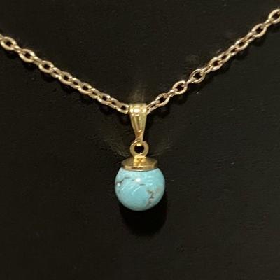 TURQUOISE PENDENTIF OR