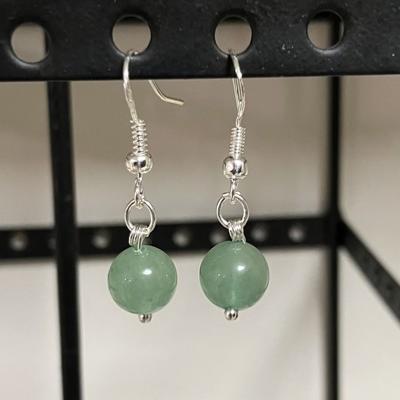 AVENTURINE VERTE BOUCLES D OREILLE