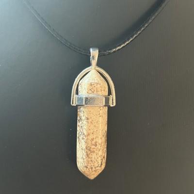 JASPE BEIGE PAYSAGE PENDENTIF