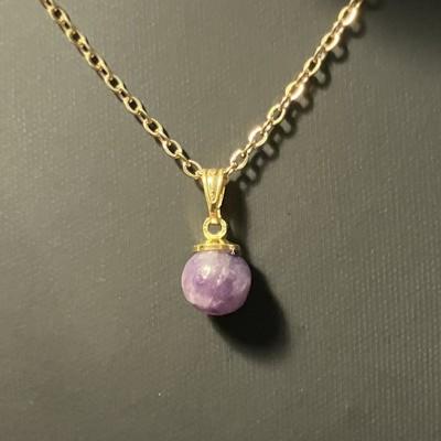 LEPIDOLITE PENDENTIF OR