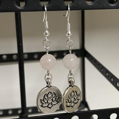 QUARTZ ROSE BOUCLES LOTUS