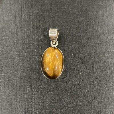 OEIL DU TIGRE ARGENT PENDENTIF