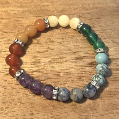 7 CHAKRAS BRACELET STRASS