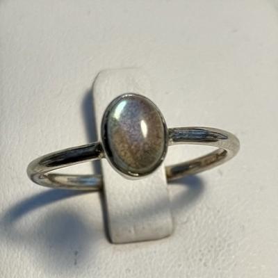 LABRADORITE BAGUE T58 ARGENT 925