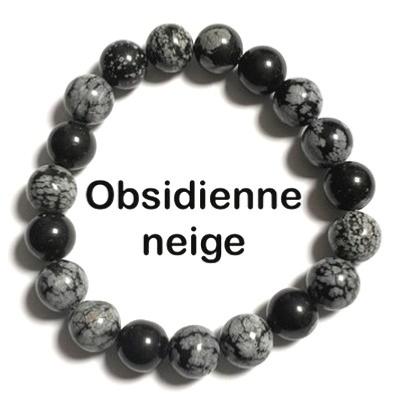 OBSIDIENNE NEIGE MOUCHETEE 10 MM
