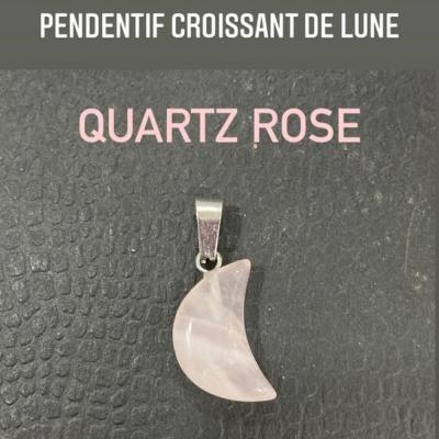 LUNE QUARTZ ROSE PENDENTIF